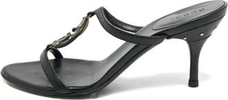 Gucci Sandali in pelle GG con tacco - Nero