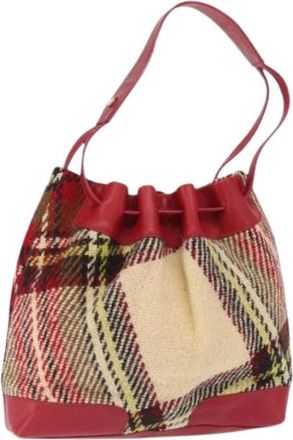 Burberry Pre-owned Bucket Bags, female, Multicolor, Size: ONE SIZE Pre-owned Wool Bucket Bag