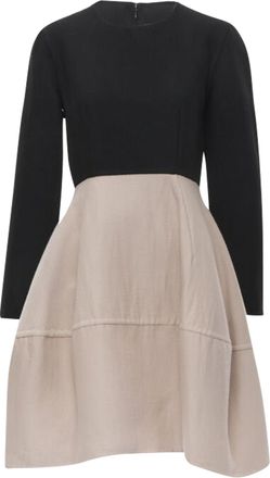 Marni wool crepe long sleeve bubble skirt dress