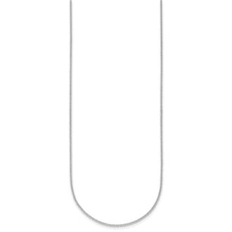 Diamond2Deal 18K White Gold Rhodium-plated Polished 1.5mm Solid Cable Chain Necklace