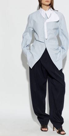 Bottega Veneta Shirt With Detachable Panel, Womens, Light Blue