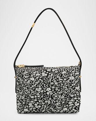 Toteme Bevel Beaded Floral Shoulder Bag