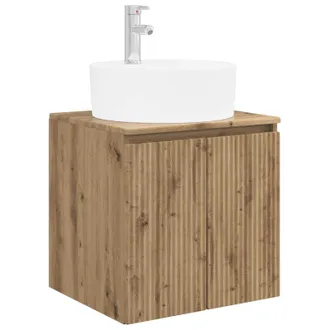 vidaXL Vanidad Con Lavabo De Pared Roble Artisan 49,5 X 44,5 X 65 Cm Vidaxl