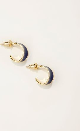 Fat Face FatFace Navy Blue Enamel Huggie Earrings