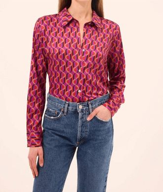 Misa Celine Long Sleeve Top In Geo Sixty