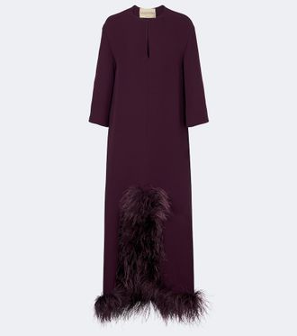 Valentino Cady Couture feather-trimmed gown