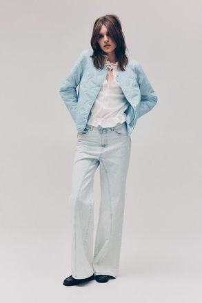 H&M Quilted Nylon Jacket in Light Blue at Nordstrom, Size Xx-Large