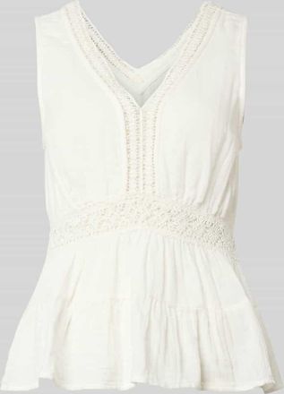 Vero Moda Blusentop mit H&auml;kelspitze Modell SANINI in Offwhite, Gr&ouml;&szlig;e 34