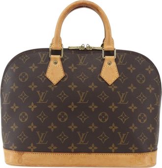 Louis Vuitton Alma Handbag Monogram Canvas Brown Canvas Handbag (Pre-Owned)