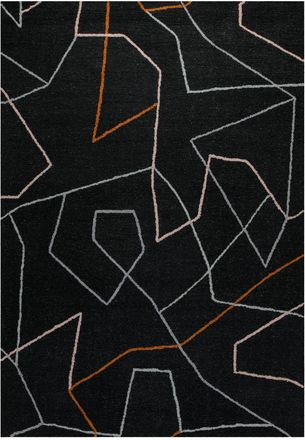 Wecon Home Alfombra hecha a mano de lana virgen y viscosa, antracita 70x140