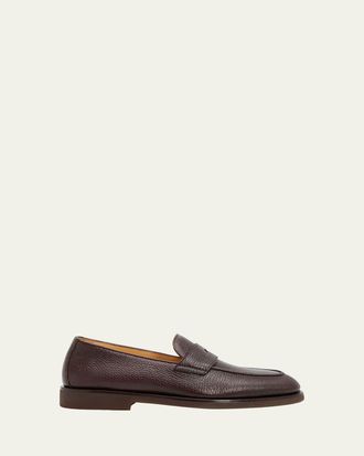 Brunello Cucinelli Mens Deerskin Flex-Sole Penny Loafers