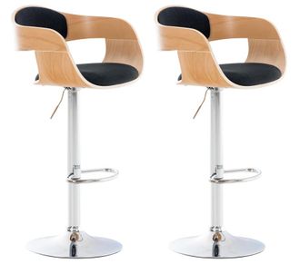 Clp Clp - Set De 2 Taburetes Kingston En Tela Natural/negro