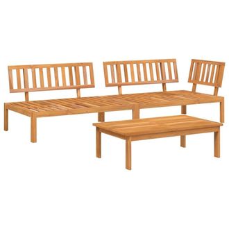 Berkfield Home 3 Piece Garden Pallet Sofa Set Solid Wood Acacia in Brown