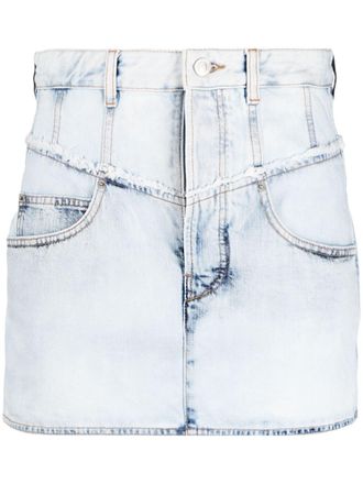 Isabel Marant Narjis frayed denim miniskirt - Blue