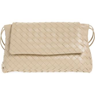 Bottega Veneta Dustbag Day Intrecciato Leather Shoulder Bag in 9615 Ecru-Gold at Nordstrom
