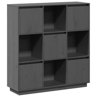 Berkfield Home Highboard Grey 110.5x35x117 cm Solid Wood Pine