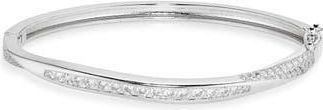 Nordstrom Rack Cubic Zirconia Wavy Bangle Bracelet in Clear- Silver at Nordstrom Rack