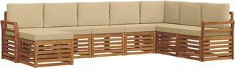 vidaXL Conjunto De Sof&aacute;s De Exterior 8 Uds. Natural Y Beige Vidaxl