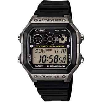 Casio Mens Digital Illuminator Black and Grey Digital Watch - AE-1300WH-8AV