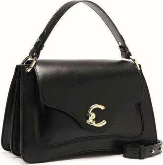 Coccinelle Womens Top Handle Bag Black Calf Split - Top-Handle-Bags