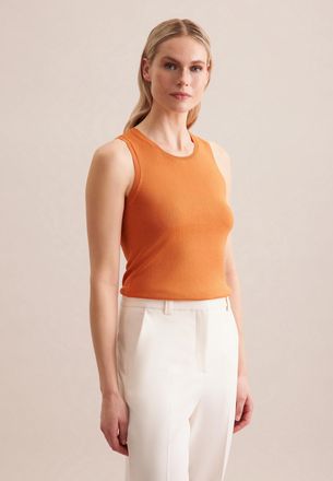 Seidensticker Strickpullover SEIDENSTICKER Schwarze Rose, Damen, Gr. M, orange, 52% Polyester, 48% Manila, regular fit, Rundhals, Pullover Strickpullover, Ohne Arm 