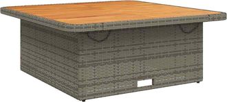 vidaXL Vidaxl - Mesa De Jard&iacute;n Rat&aacute;n Pe Y Madera Acacia Gris 110x110x71 Cm
