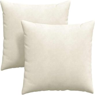 vidaXL Cojines De Sof&aacute; 2 Pcs Crema 80 X 80 Cm Tela De Pana Vidaxl