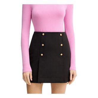 Karl Lagerfeld Rokken, Dames, Zwart, L, Polyester, Mini Straight Skirt
