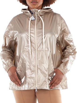 Moncler Metallic Drawstring Hood Jacket, Brand Size 2 (Medium)
