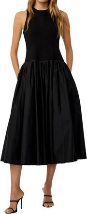Toccin Clara Combo Racer Midi Dress In Jet