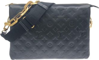 Louis Vuitton Monogram Black Leather Shoulder Bag (Pre-Owned)