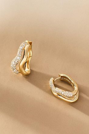 Missoma Molten Snow Double Medium Hoop Earrings