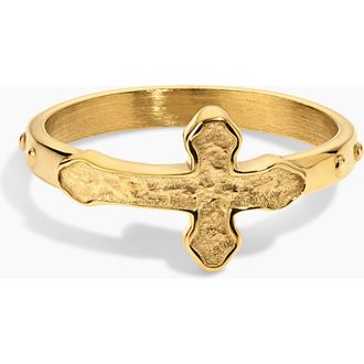 Electric Picks Cross Ring in Gold at Nordstrom, Size 7