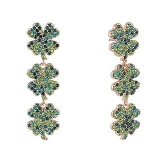 Hallmark Four Leaf Clover Linear Earrings in Green at Nordstrom