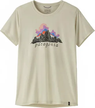 Patagonia Womens Short Sleeve Capilene Cool Daily Shirt In Fitz Roy Nimbus: Dyno White