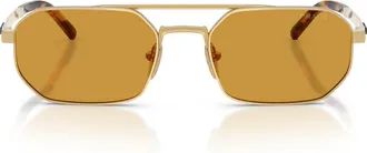 Prada Rectangular Gold Metal Sunglasses