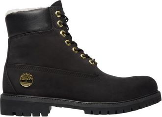 Timberland Mens 6 Inch Premium Fur Lined Boots - Black/Black Size 8.0