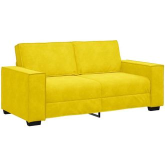 vidaXL Sof&aacute; De 2 Plazas Terciopelo Amarillo 140 Cm Vidaxl