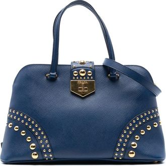 Prada Pre-owned Prada Studded Saffiano Cuir Promenade Satchel N5DTRQSI8RLUNYX4