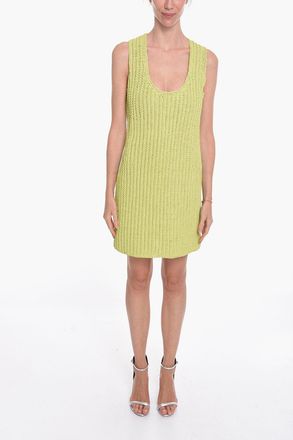 Bottega Veneta Handwoven Leather Midi Dress Bottega Veneta