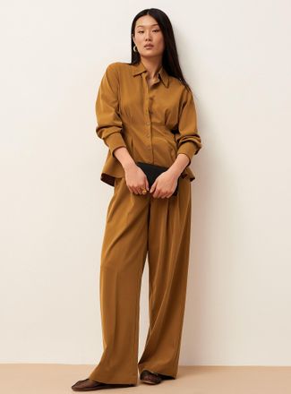 Icone Womens Sash-belt pleated wide-leg pant