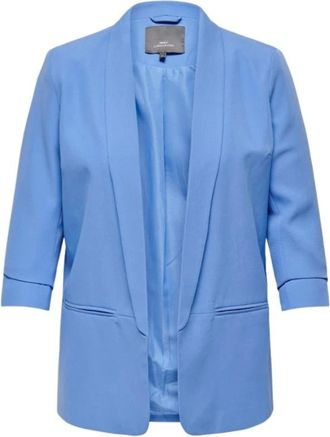 Only Carmakoma Blauwe Blazer Carelly Model - Dames - Blazers - Blauw - 2XL - Polyester - Jassen