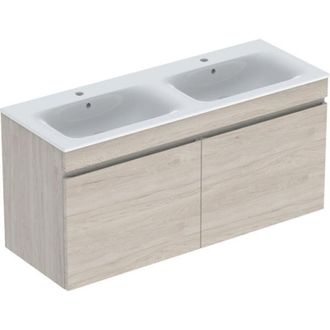 Keramag Geberit Renova Plan Set Con Lavabo Doble Y Mueble Bajo Lavabo, 2