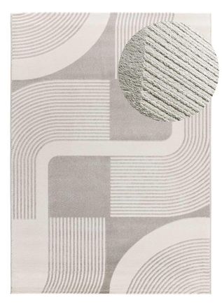 Atticgo Alfombra con relieve blanco/gris 160x230 cm