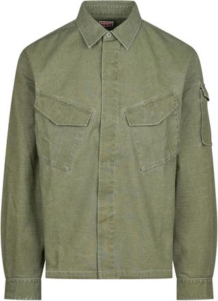 Kenzo Giacca-camicia con tasche - Verde