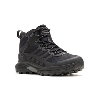Merrell Wanderschuh MERRELL SPEED STRIKE 2 MID GORE-TEX, Herren, Gr. 44,5, schwarz, Synthetik, Schuhe Wanderschuh, wasserdicht