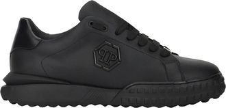Philipp Plein Nappa Leren Lage Sneakers Hexagon - unisex - Sneakers - Zwart - 40 EU - Leer - Schoenen