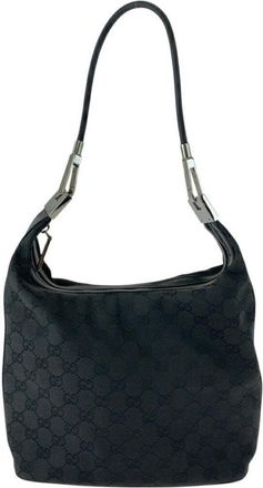Gucci Black Gg Canvas Shoulder Handbag (Authentic Pre-Loved)