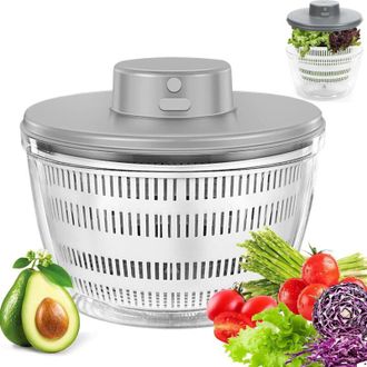 OEM Centrifugadora De Ensaladas El&eacute;ctrica, Centrifugadora Autom&aacute;tica De Gran Capacidad De 4000 Ml, Deshidratadora De Frutas Y Verduras Con Tapa, Secado R&aacute;