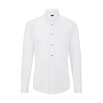 HUGO BOSS Heren, Overhemden, Wit, Maat: 4XL Katoen